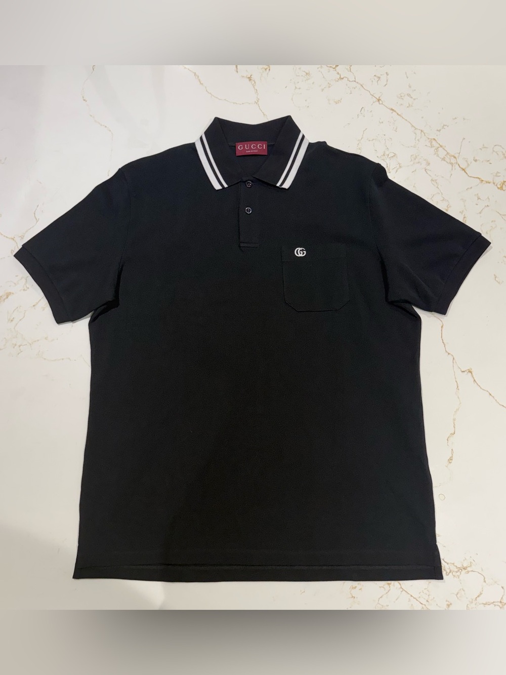 Gucci Cotton Polo T-shirt Black Large